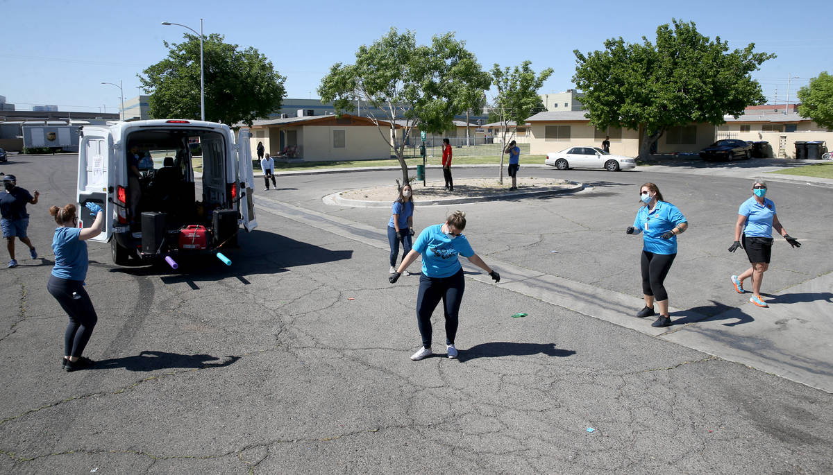 Clark County Parks and Recreation Department staff members, from left, Kim Ehler, Michelle McLe ...