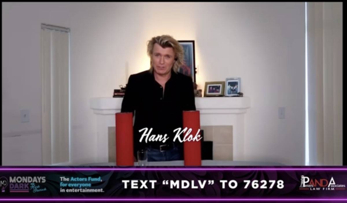 Hans Klok is shown during the Mondays Dark Live Stream Telethon on Monday, April 27, 2020. (Mon ...