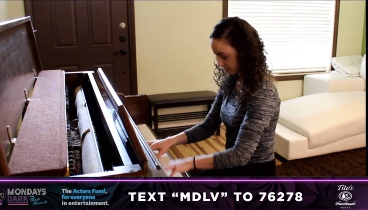 Kristen Mosca is shown during the Mondays Dark Live Stream Telethon on Monday, April 27, 2020. ...