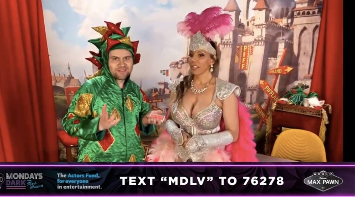 Piff the Magic Dragon and his showgirl sidekick Jade Simone are shown during the Mondays Dark L ...