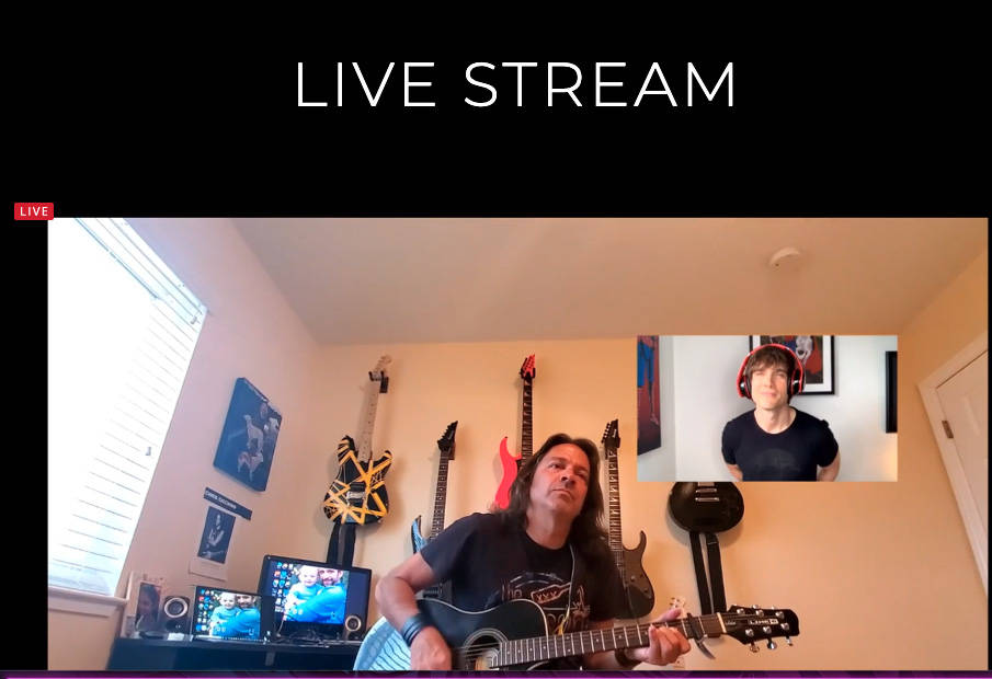 Chris Cicchino is shown with Justin Sargent (inset) during the Mondays Dark Live Stream Teletho ...