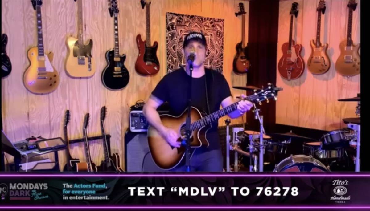 Michael Shapiro of Reckless in Vegas is shown during the Mondays Dark Live Stream Telethon on M ...