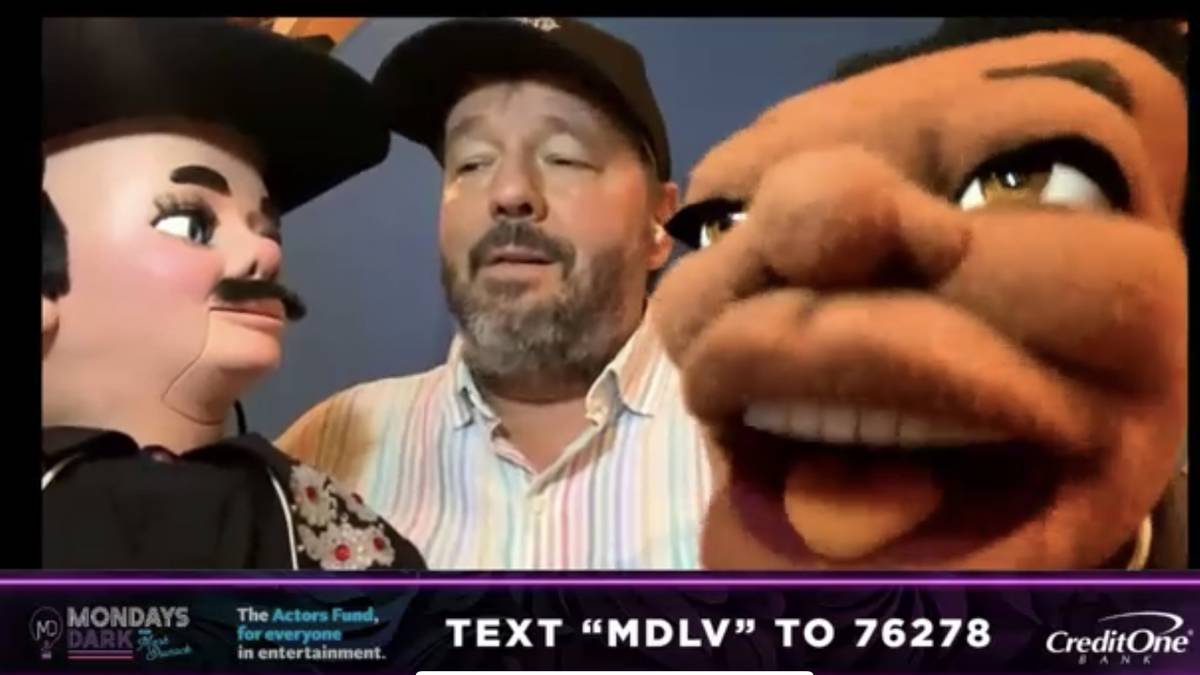 Longtime Strip headliner Terry Fator is shown with figures Walter T. Airdale and Julius during ...