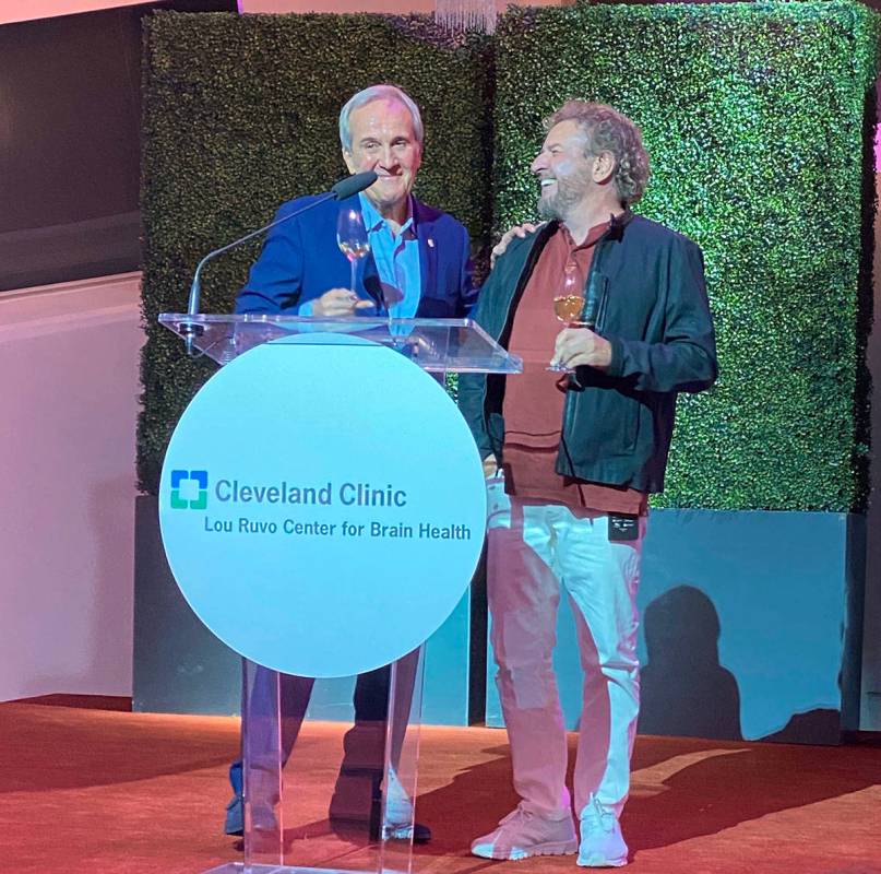 Larry Ruvo and Sammy Hagar are shown at Keep Memory Alive Events Center at the Cleveland Clinic ...