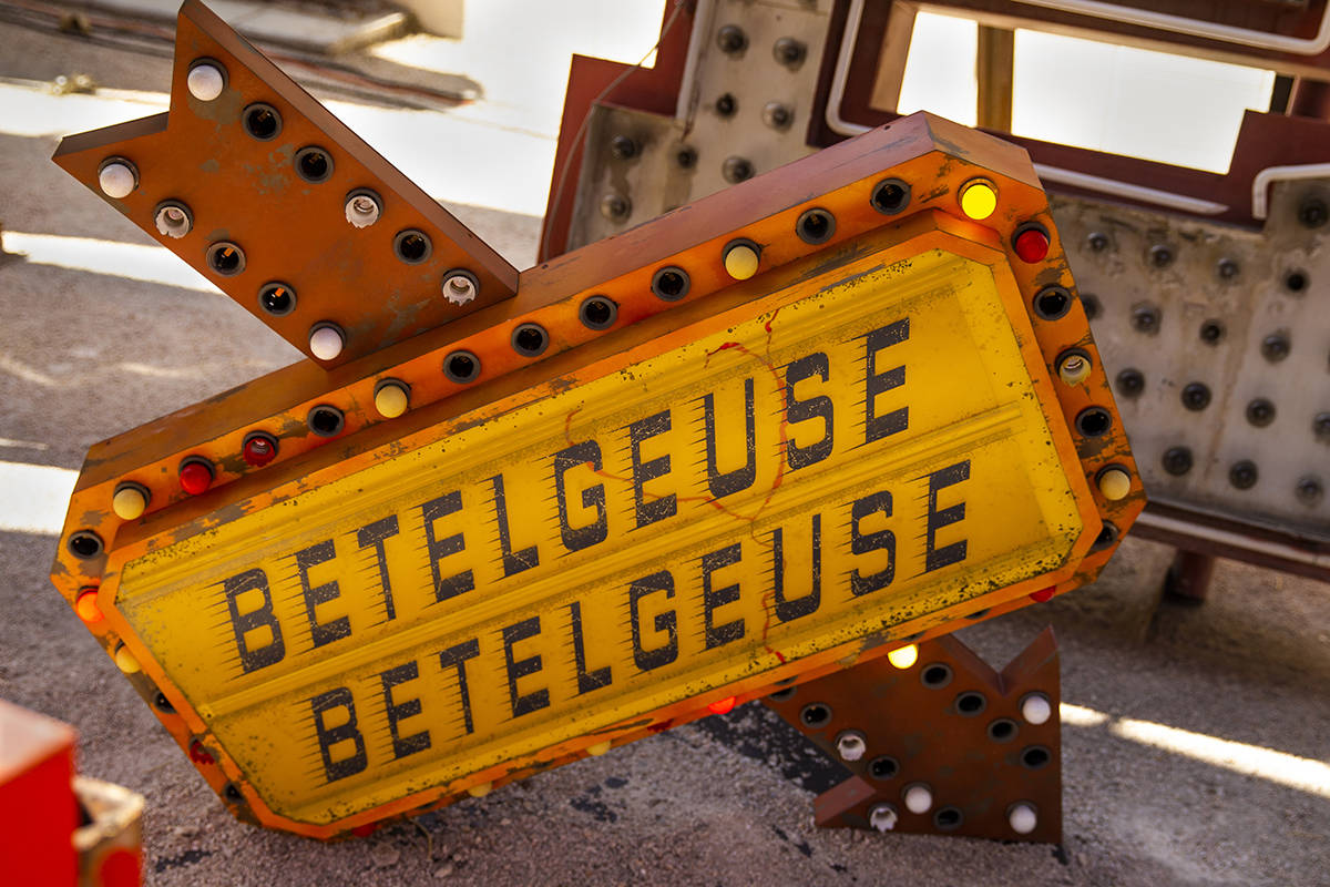 Art piece "Betelgeuse Sign" by Tim Burton in his Lost Vegas art exhibition at the Ne ...