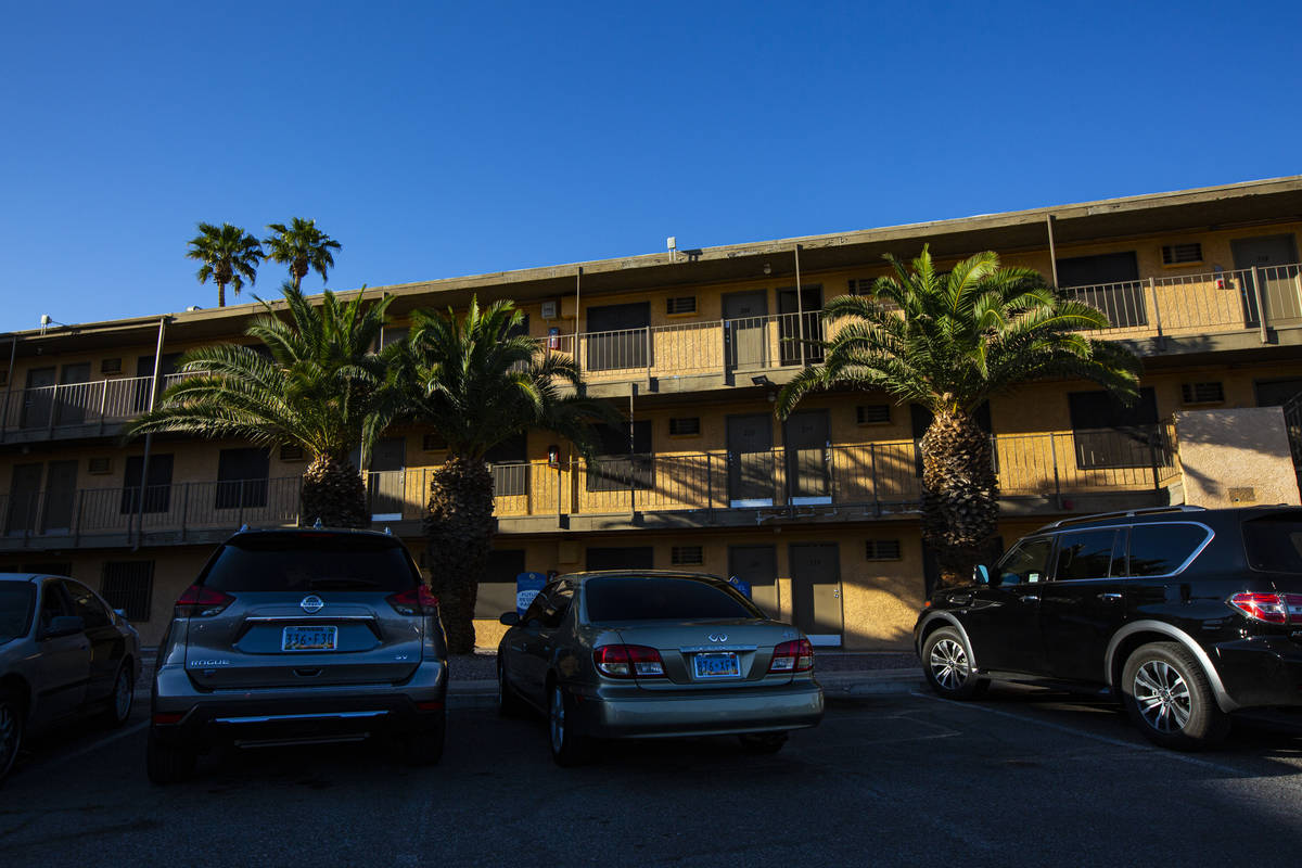 A view of Siegel Suites at Bonanza Road and Las Vegas Boulevard in Las Vegas on Tuesday, April ...