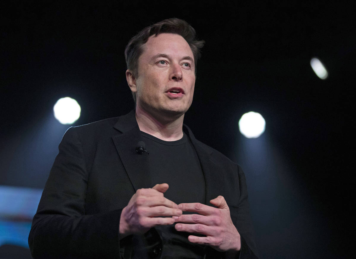 FILE - In this March 14, 2019, file photo, Tesla CEO Elon Musk speaks before unveiling the Mode ...