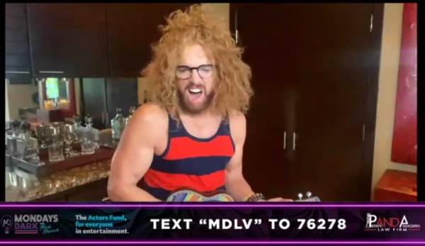 Carrot Top is shown during the Mondays Dark Live Stream Telethon on Monday, April 27, 2020. (Mo ...