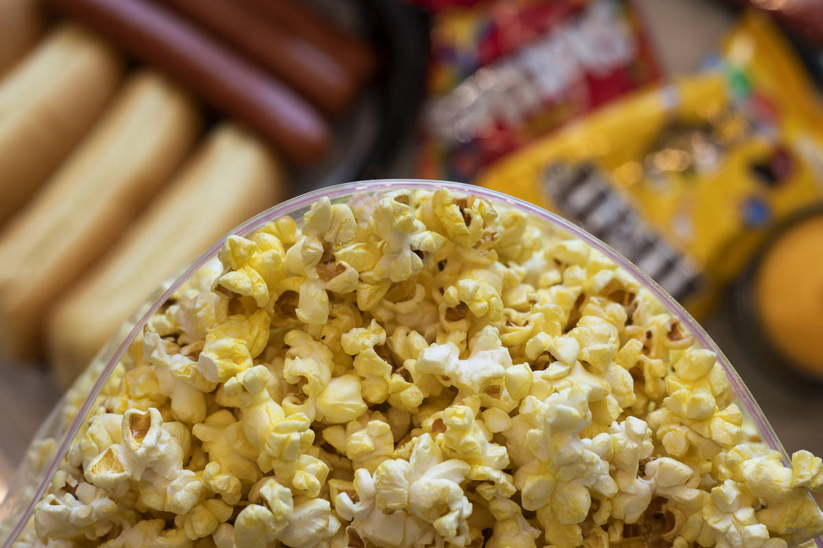 Movie popcorn and snacks are available for curbside pickup at Maya Cinemas on Friday, May 1, 20 ...