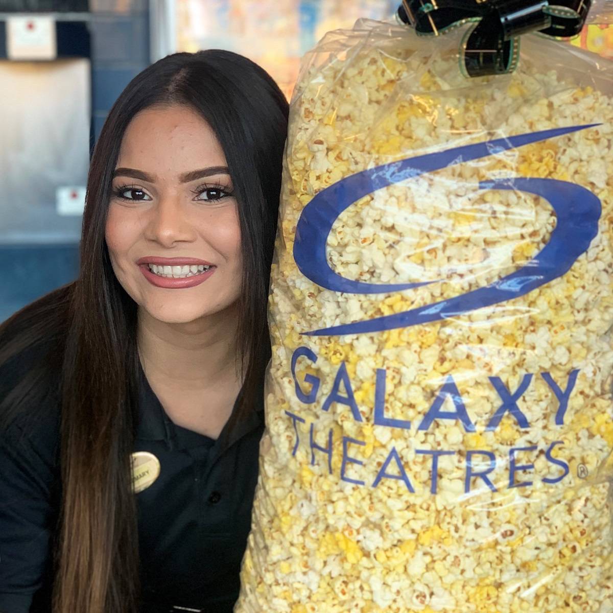 Galaxy's Giant Popcorn bag contains five gallons. (Galaxy Theatres)