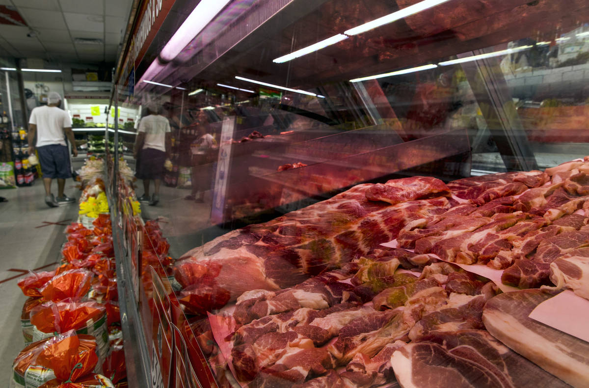 Many fine cuts of beef are still available at the Los Primos Meat Market on Sunday, May 3, 2020 ...