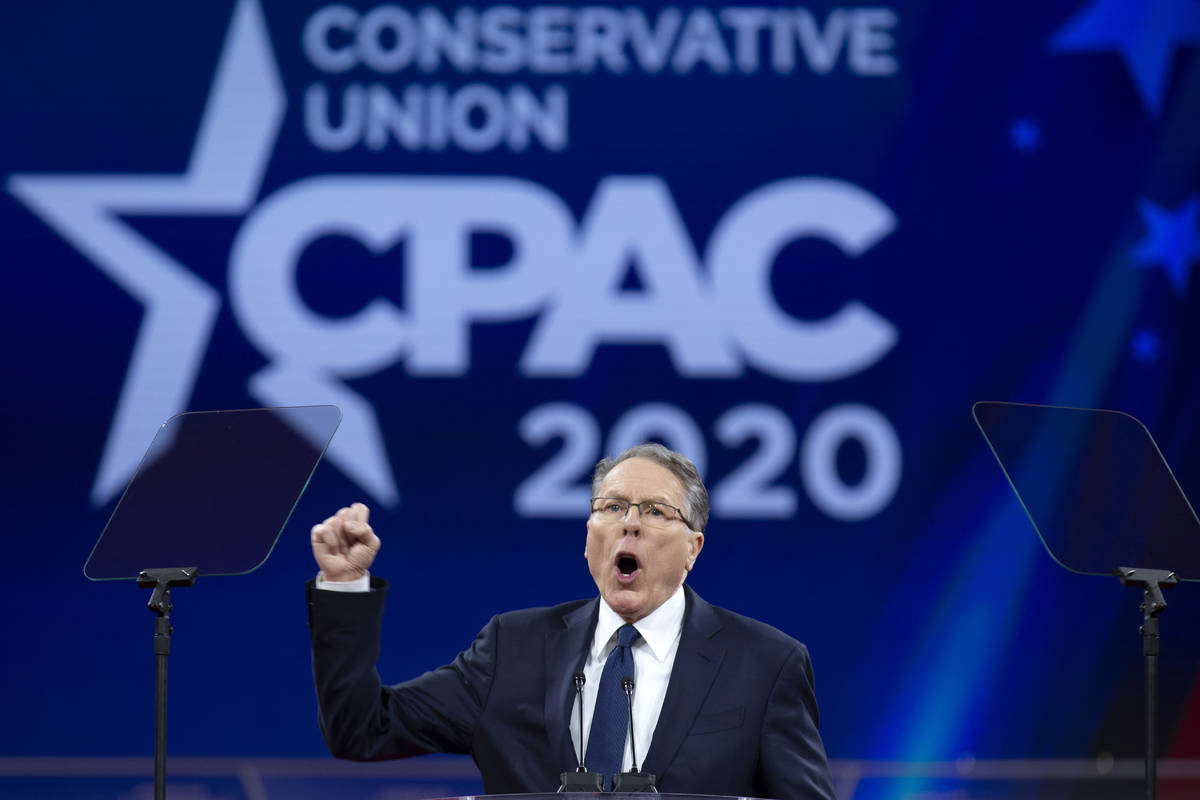 National Rifle Association Executive Vice President and CEO Wayne LaPierre speaks at Conservati ...