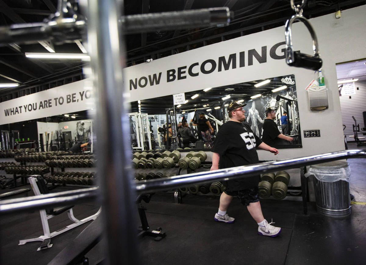 Paul Minor after a workout at The Lift Factory in Las Vegas on Thursday, Feb. 27, 2020. (Chase ...