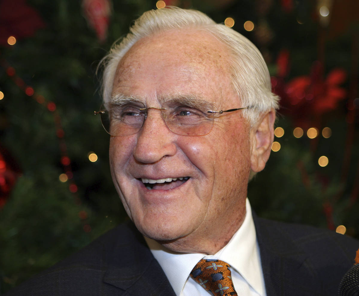Former Miami Dolphins head coach Don Shula smiles during his 80th birthday party at Land Shark ...
