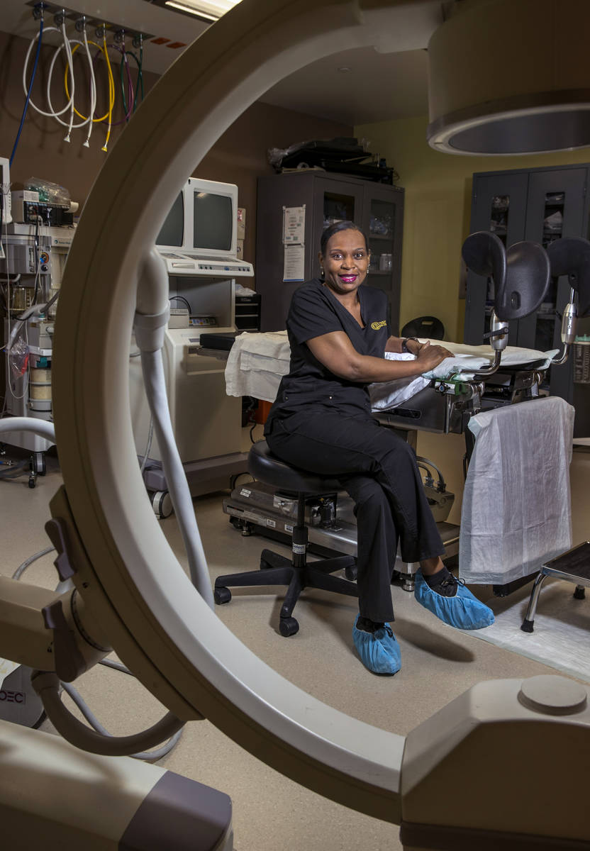 Nurse Nita Peterson sits in the surgical room of the Red Rock Fertility Center in Las Vegas. (L ...