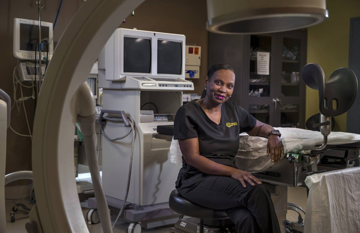 Nurse Nita Peterson sits in the surgical room of the Red Rock Fertility Center in Las Vegas. (L ...