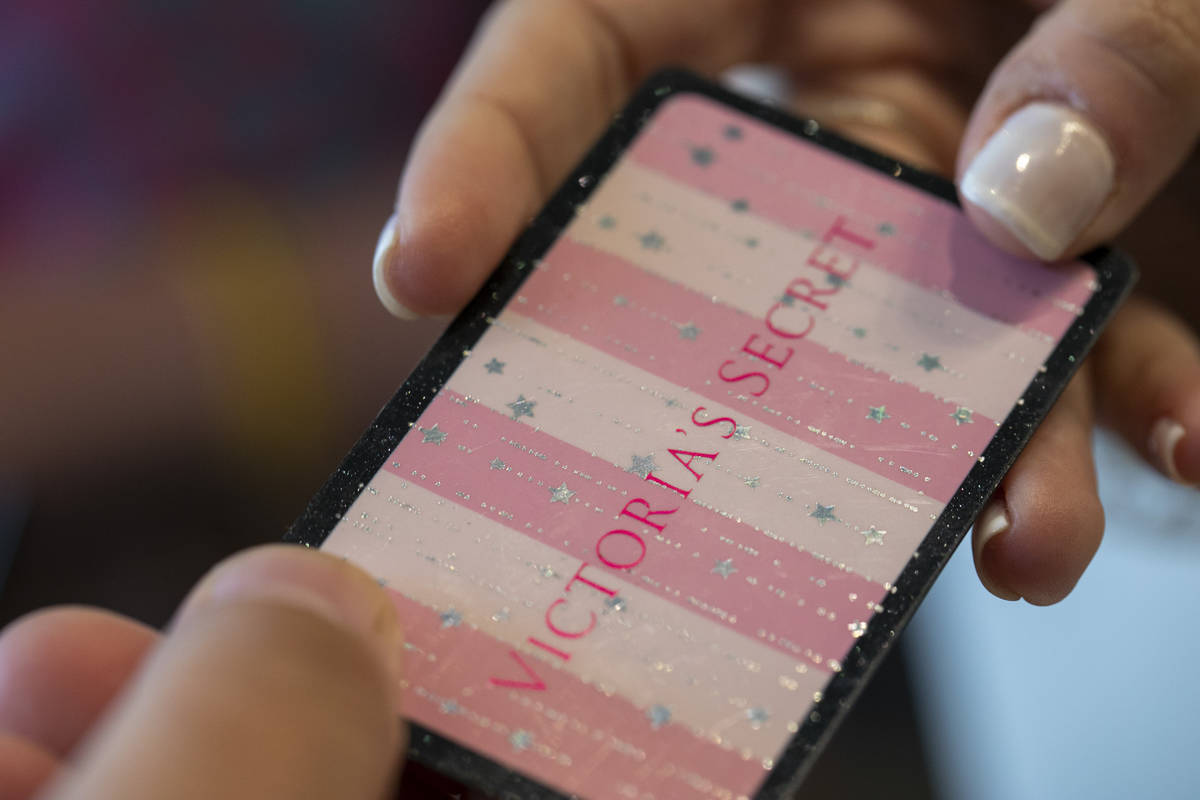 This Aug. 11, 2019, photo shows a Victoria's Secret card in New Orleans. Victoria's Secret's ow ...