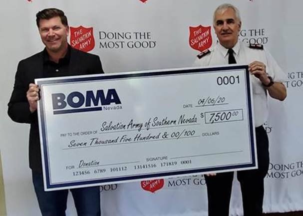 BOMA Nevada donated $7,500 in aid to COVID-19 relief efforts of The Salvation Army Southern Nev ...