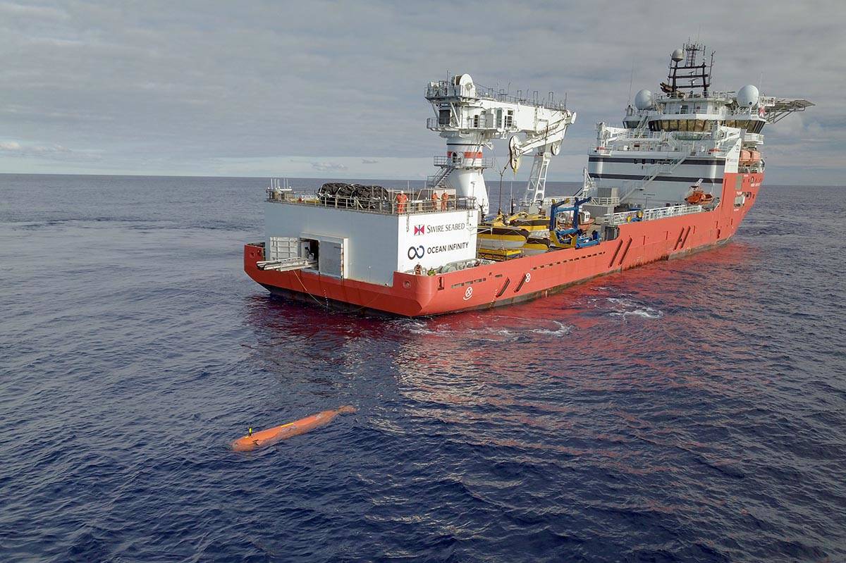Launching an AUV from an Ocean Infinity vessel. Capable of working in the deepest, darkest and ...