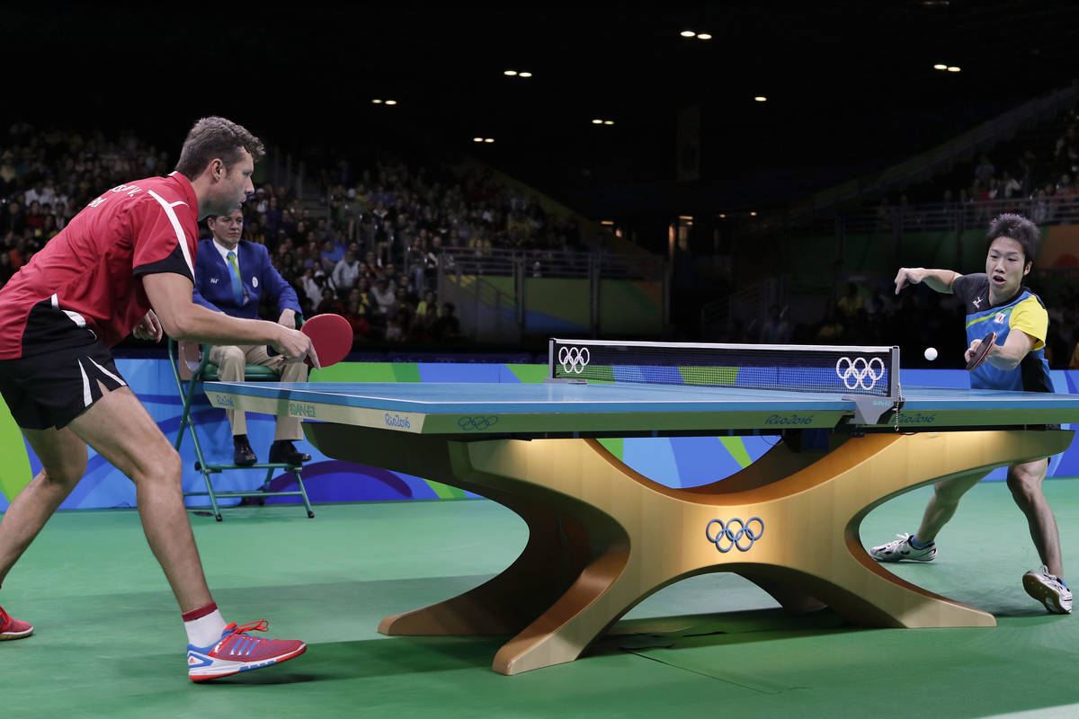 Table tennis competition during the 2016 Summer Olympics in Rio de Janeiro, Brazil, Thursday, A ...