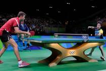Table tennis competition during the 2016 Summer Olympics in Rio de Janeiro, Brazil, Thursday, A ...