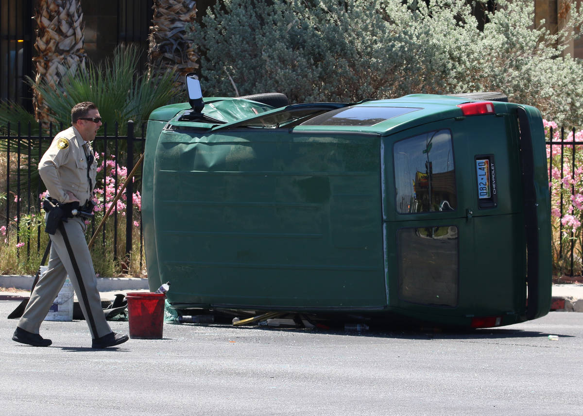 Las Vegas police are investigating a rollover crash at the intersection of Eastern Avenue and S ...