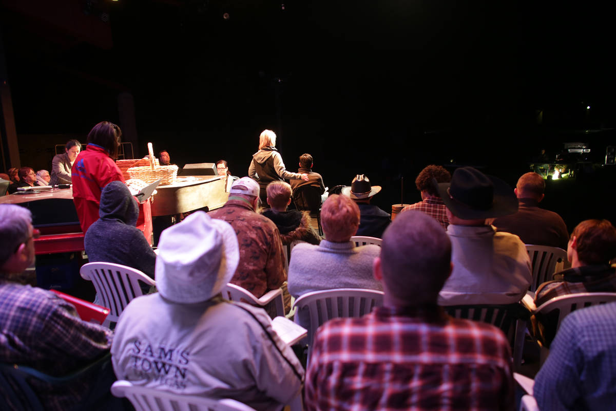 The cast performs at the Oklahoma! rehearsal at the Super Summer Theatre at Spring Mountain Ran ...