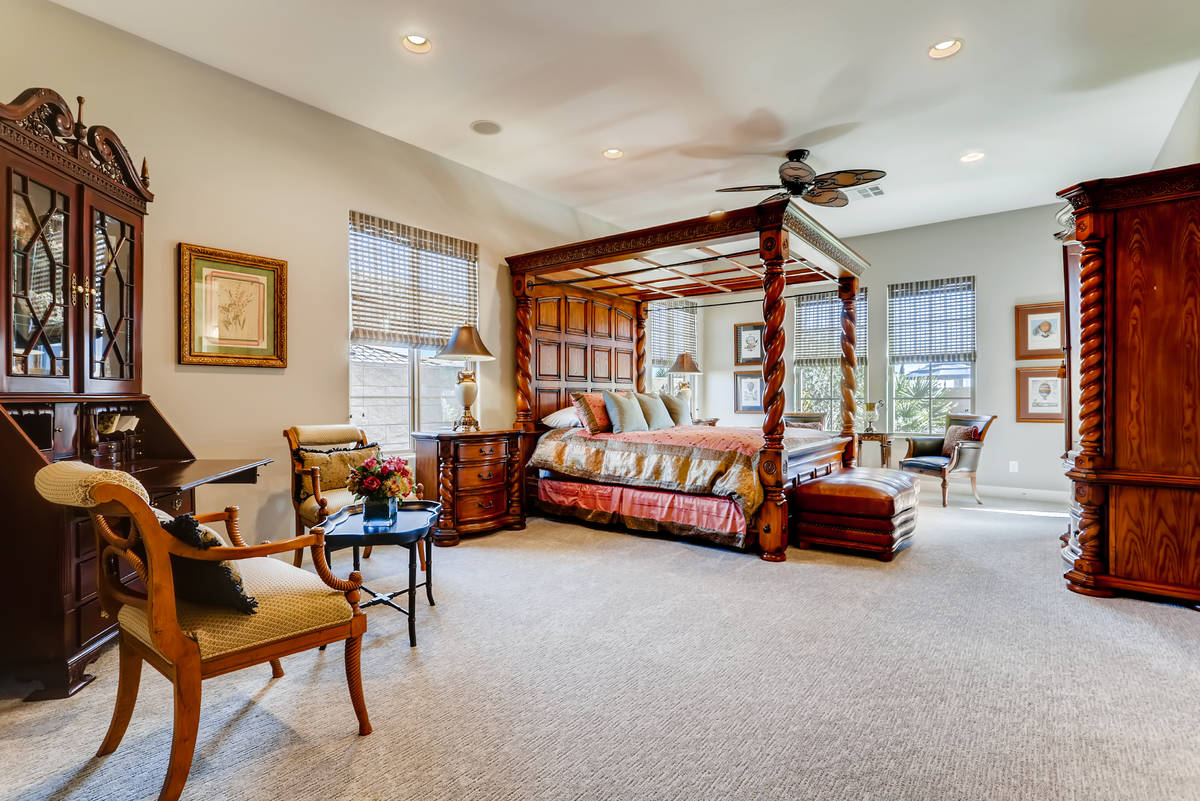 Realty One Group The 4,119-square-foot home features a large master bedroom with a setting area.