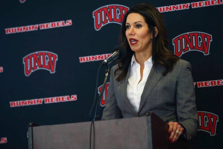 UNLV athletic director Desiree Reed-Francois talks about the search for a new basketball head c ...