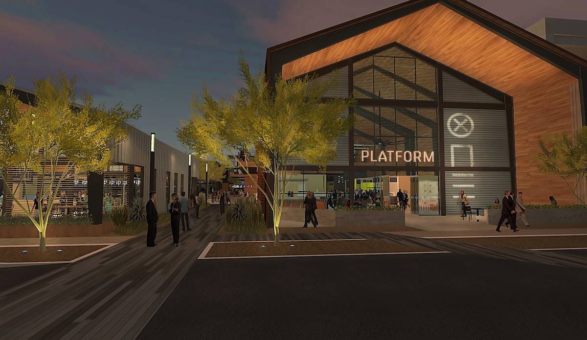 An artists rendering for the Platform One food hall at UnCommons. (UnCommons)