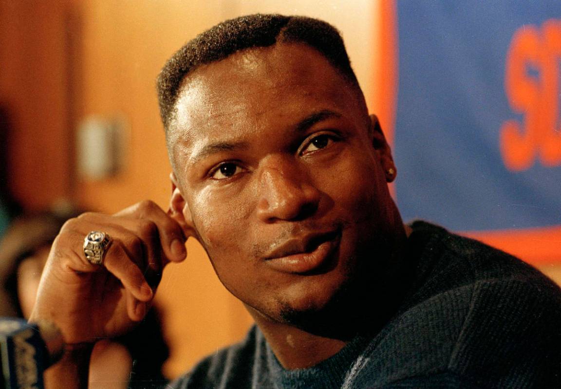 Football and baseball star Bo Jackson responds to questions during a news conference at Auburn ...