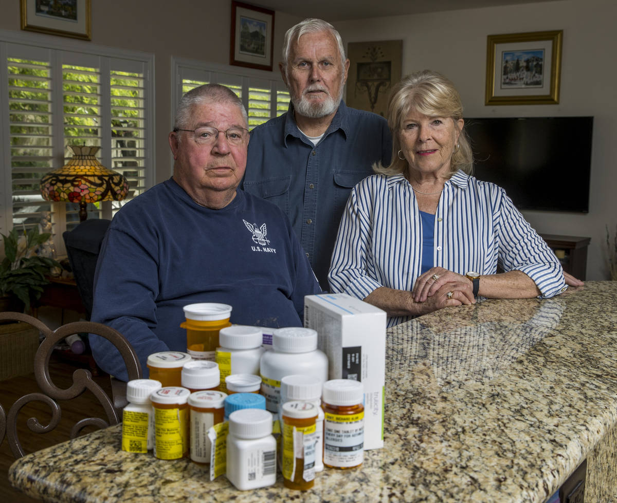 Military retirees Ken Knudsen, left, with Rich and Sheila Gray are no longer allowed to use the ...