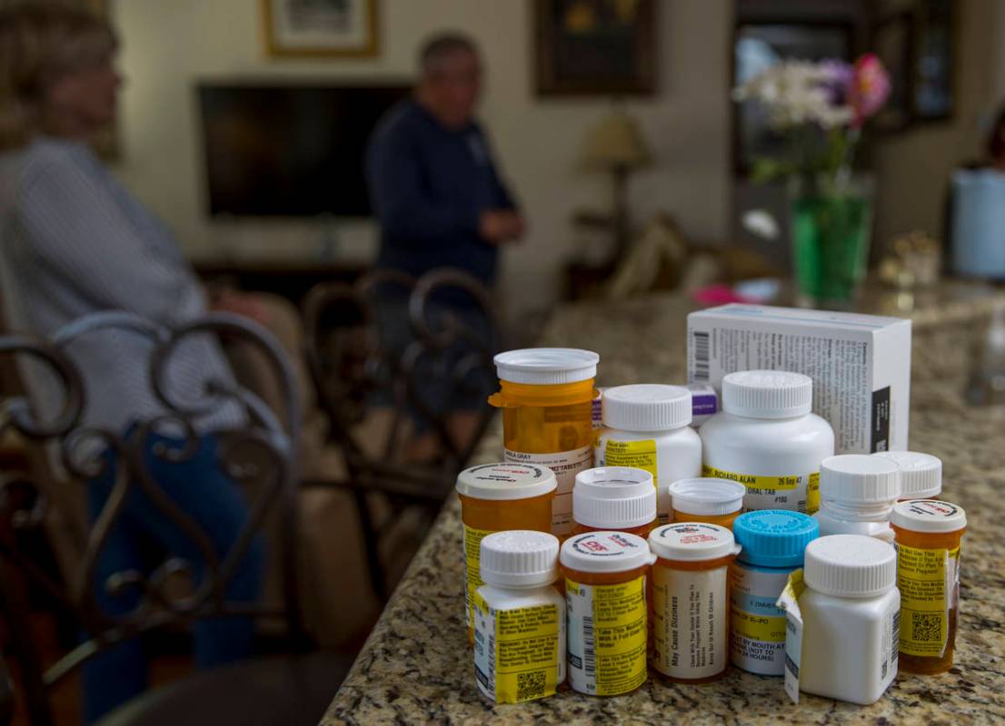 Medications taken by military retirees Rich and Sheila Gray who are no longer allowed to use th ...