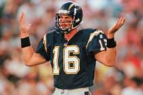 FILE - In this Aug. 8, 1998, file photo, San Diego Chargers' rookie quarterback Ryan Leaf, the ...