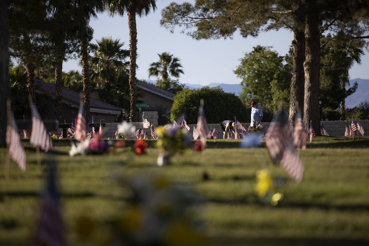 Palm Eastern Cemetery on Memorial Day weekend at Sunset Park on Saturday, May 23, 2020 in Las V ...