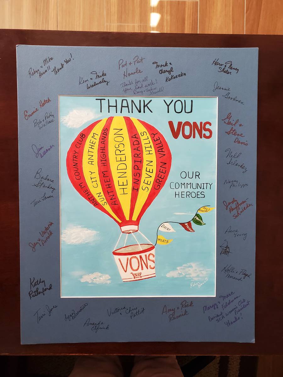 Robyn Howell designed a poster for the staff at Vons at 2511 Anthem Village, Henderson. (Robyn ...