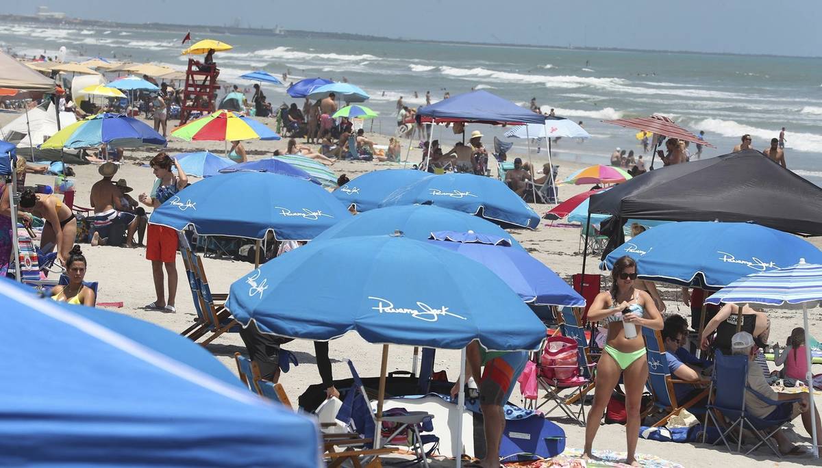 Cocoa Beach, Fla., is packed with Memorial Day beachgoers on Saturday, May 23, 202 The beaches ...