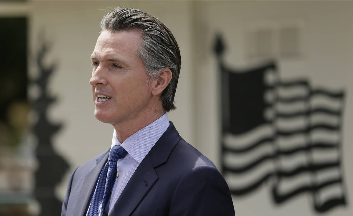 FILE - In this Friday, May 22, 2020, file photo, California Gov. Gavin Newsom speaks during a n ...