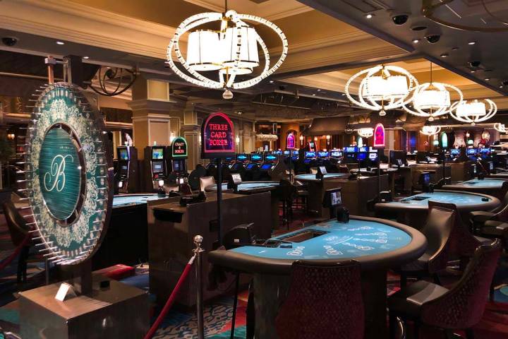 Table games are shut down within the Bellagio on March 16, 2020, in Las Vegas. (L.E. Baskow/Las ...
