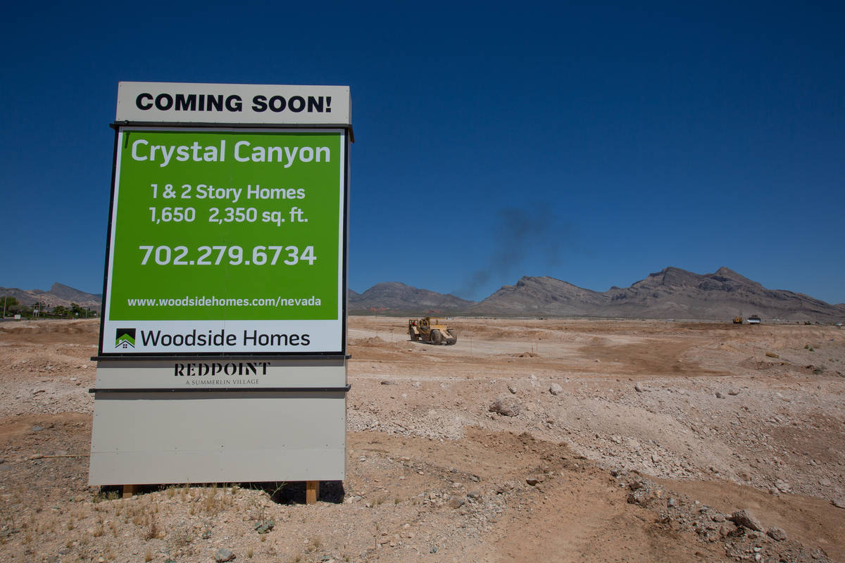 Land under development in Summerlin is seen on Friday, May 29, 2020, in Las Vegas. (Chris Day/L ...