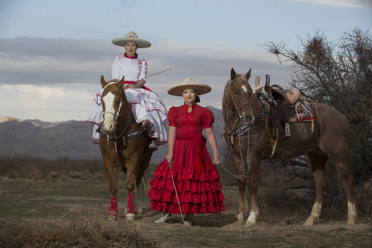 Alondra Colon, left, and her sister Viridiana (known as Viri), at Sandy Valley Ranch following ...