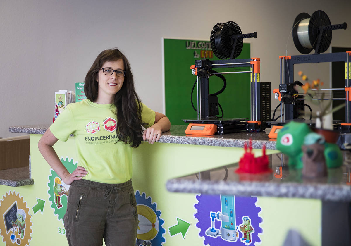 Elise Silva, co-owner and teacher, at Engineering For Kids in Las Vegas, Tuesday, June 2, 2020. ...
