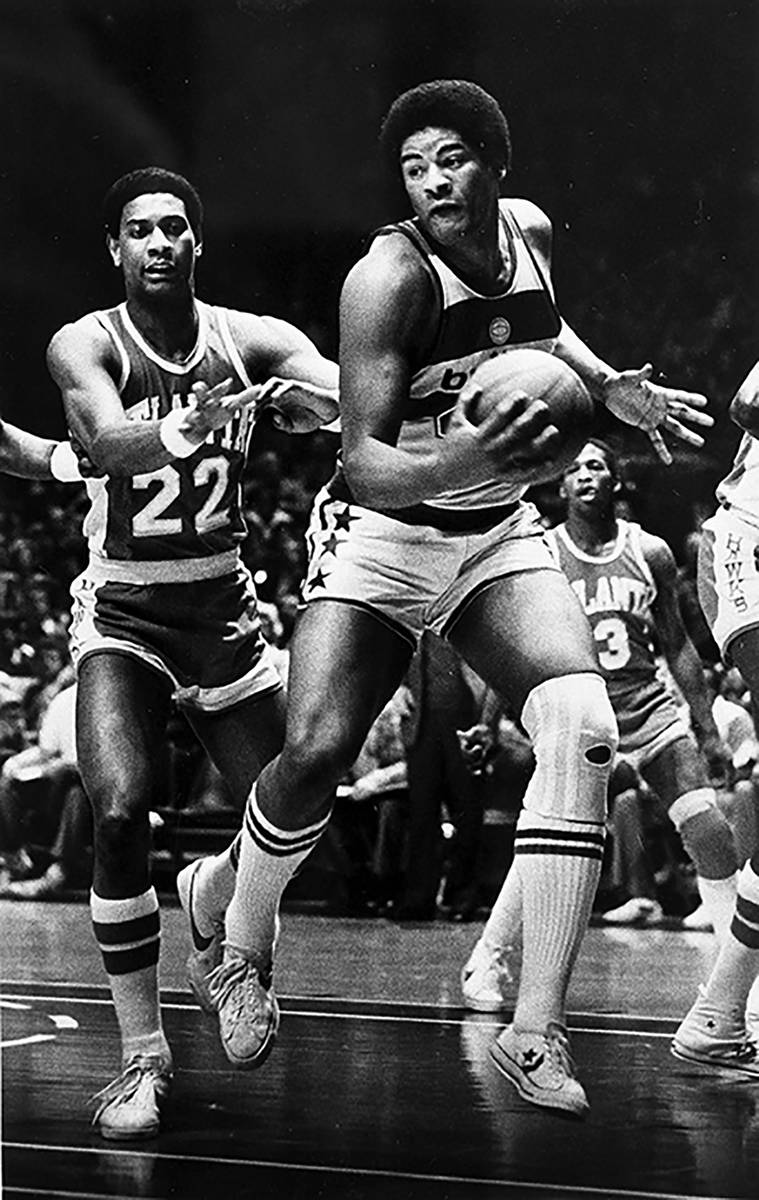 In this Jan . 30, 1979, file photo, Wes Unseld of the Washington Bullets takes in an offensive ...