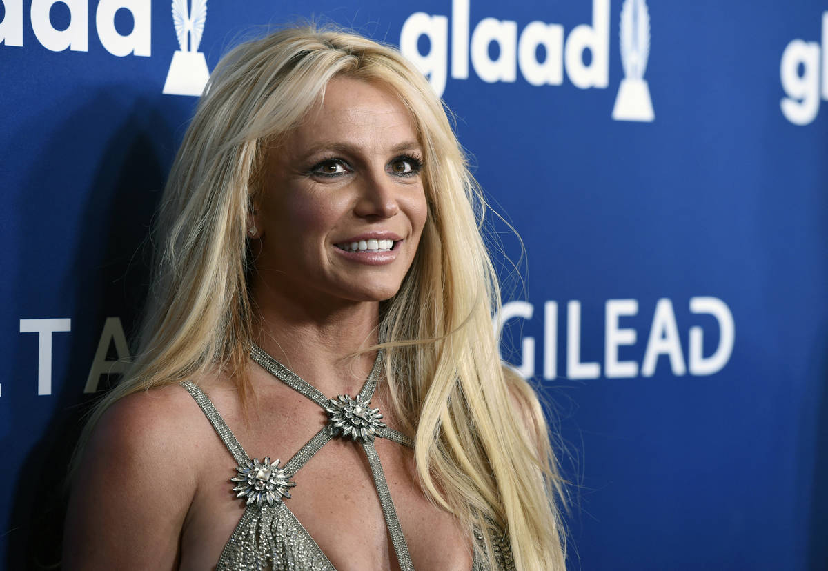 An April 12, 2018, file photo shows Britney Spears at the 29th annual GLAAD Media Awards in Bev ...