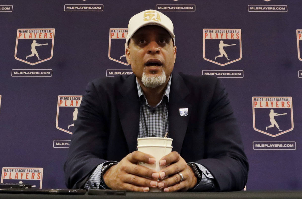 In this Feb. 19, 2017, file photo, Tony Clark, executive director of the Major League Players A ...