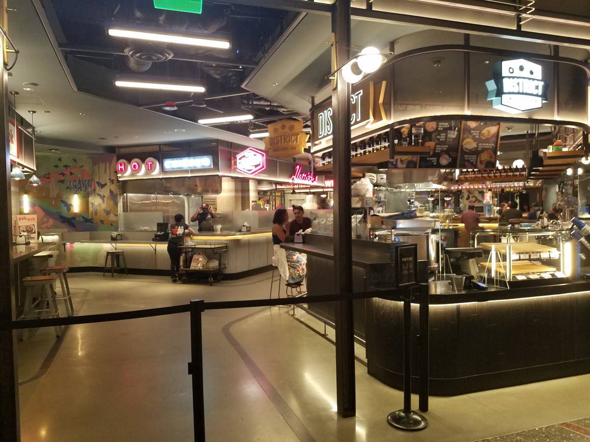 A few customers dined at Block Sixteen Urban Food Hall Thursday afternoon at The Cosmopolitan o ...