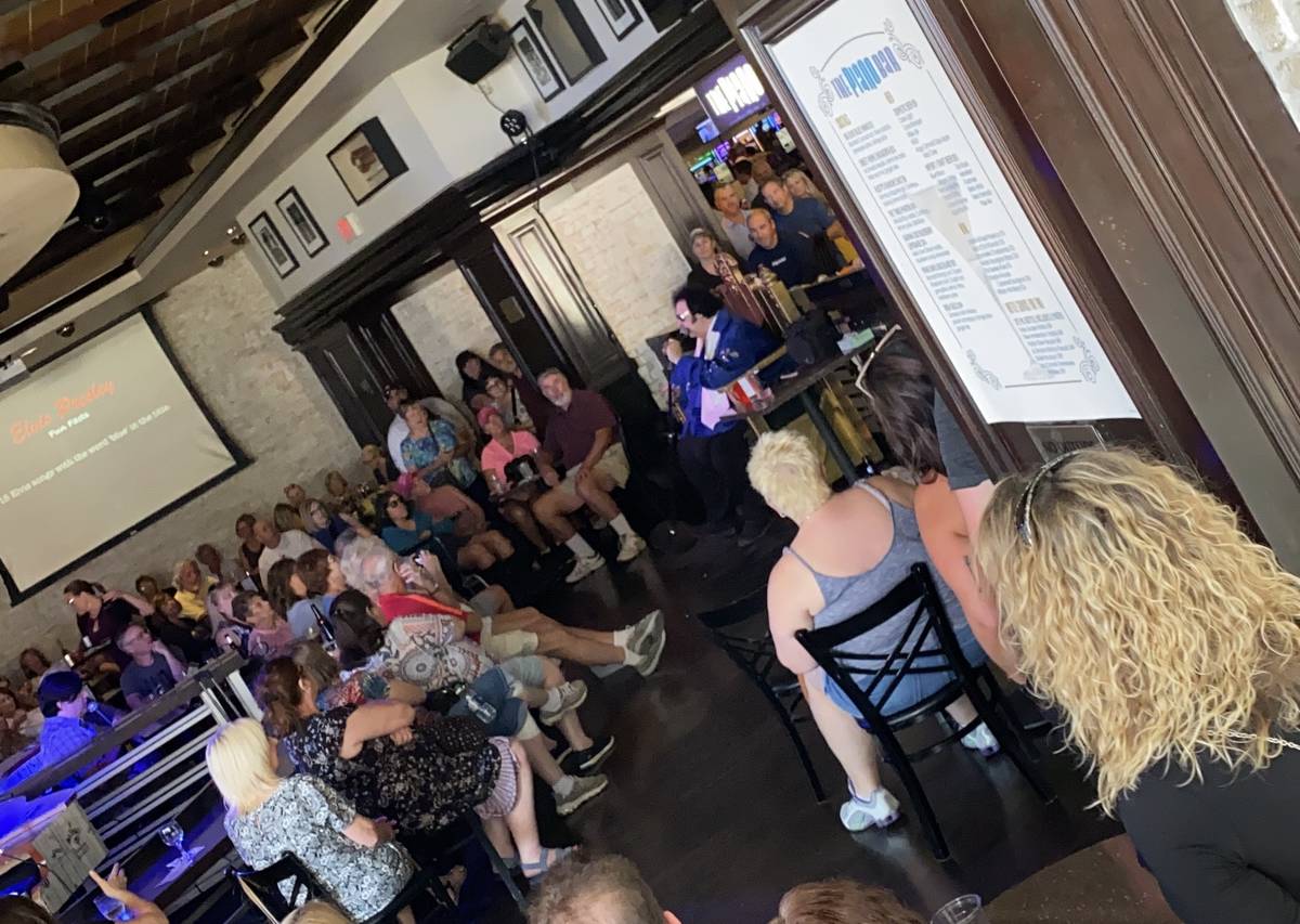 Big Elvis is shown at Piano Bar at Harrah's on Wednesday, Oct. 9, 2019. (John Katsilometes/Las ...