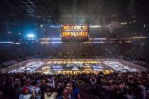 T-Mobile Arena is packed for Game 1 of the NHL Stanley Cup Finals before the start of the Golde ...