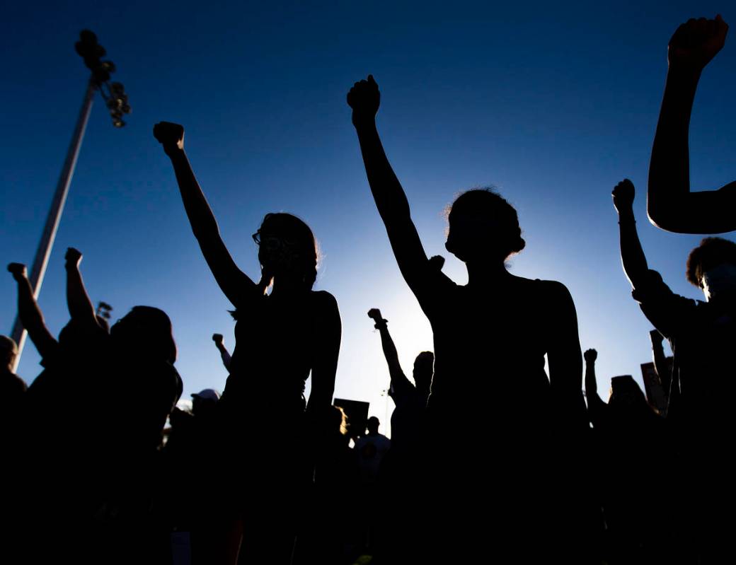 Thousands of people showed up at a Black Lives Matter event at Kianga Isoke Palacio Park on Fri ...