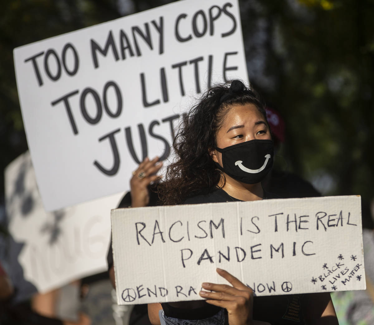 Thousands of people showed up at a Black Lives Matter event at Kianga Isoke Palacio Park on Fri ...